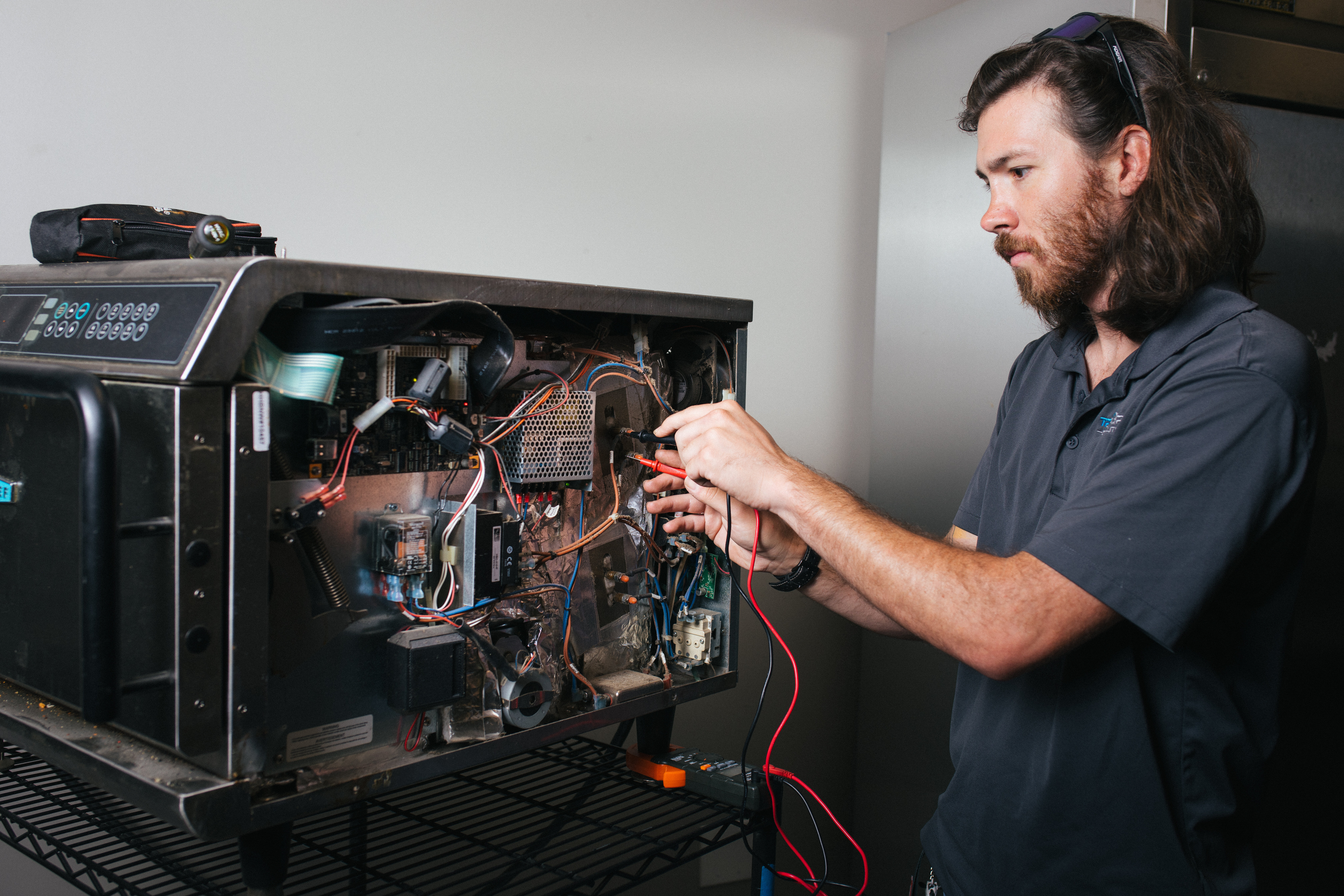 Man servicing a machine